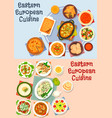 eastern european cuisine icon set for food design vector image