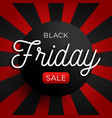 black friday sale circle banner on red and vector image vector image