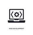 black web development isolated icon simple vector image