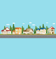 front urban houses along street vector image