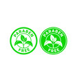 paraben free sign or stamp symbol vector image