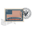 postage stamp with the image of american flag vector image