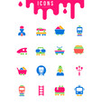 set simple icons rail transport vector image