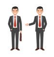 a young cartoon style smiling businessman vector image