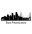 San Francisco skyline black and white silhouette Vector Image