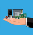assembling pc personal computer hardware vector image