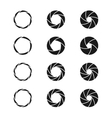 camera shutter photographer logo icons set vector image