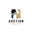 gavel hammer helve blow with price tag vector image