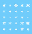 snowflake winter set of black isolated nine icon vector image