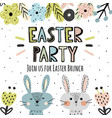 easter party invitation with cute bunnies vector image
