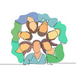 one line drawing of group businessman vector image