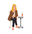 people drink cartoon woman in cafe female vector image