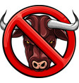 cartoon of a bull head in a red vector image