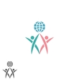 partnership logo atlas silhouette two men vector image