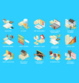 financial management isometric set vector image vector image