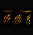 iron cut effect with fire sparks and light lines vector image vector image
