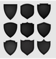 metal shield with dark black geometric grid vector image vector image