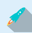 rocket launch icon in flat style vector image
