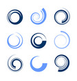 set of circle spiral design elements abstract vector image vector image