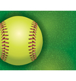 softball on grass textured field vector image vector image