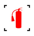 fire extinguisher sign red icon inside vector image