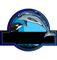 logo dolphin swimming in the sea vector image vector image