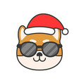 shiba inu emoticon filled outline design vector image vector image