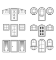 window and door icons set vector image