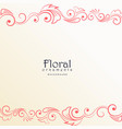 beautiful red floral border on white background vector image