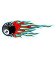 classic tribal hotrod muscle car flame with 8 ball vector image