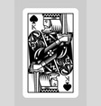 king spades playing card in vintage engraving vector image
