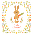 cute summer card with little rabbit vector image vector image