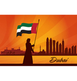 dubai city skyline silhouette background vector image