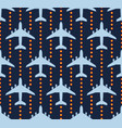seamless pattern with passenger airplanes over vector image vector image