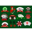 set of colorful casino icons and emblems vector image vector image