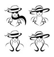 stylish woman logo vector image