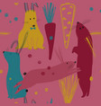 abstract seamless pattern with rabbits vector image vector image