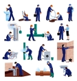 plumber icons set vector image vector image