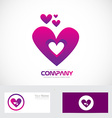 purple pink heart love logo vector image