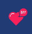 simple bff word with pink heart vector image