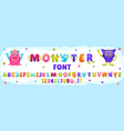 cartoon monster font funny creatures abc playful vector image vector image