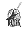 tshirt print with electric guitar emblem vector image