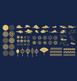 chinese elements asian new year gold decorative vector image vector image