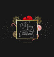 merry christmas hand lettering in gold vector image