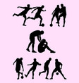 soccer player silhouette 04 vector image vector image