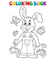 Coloring book easter rabbit theme 6 Royalty Free Vector