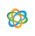 creative scientific atom symbol science logo vector image