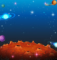 space scene with many planets vector image