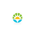 sun shine ecology round abstract logo vector image