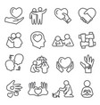 empathy line icon set on white background vector image